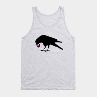 Black Crow with a Shiny Red Marble Tank Top